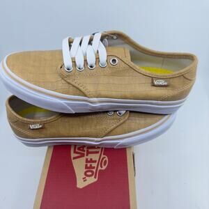 Vans Camden Deluxe Croc Skin Sneakers Low Top Canvas Camel Brown Womens 7